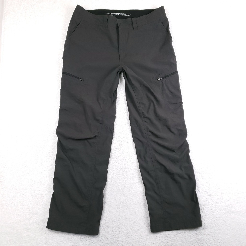 ZeroXposur Mens Hiking Pants 36x30 Charcoal Grey Straight Leg Cargo Outdoor